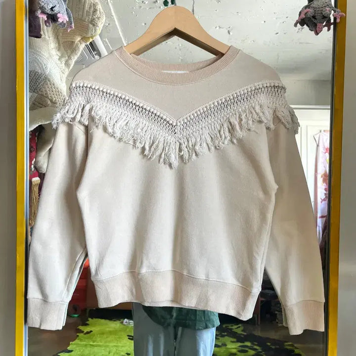 [BUNJANG] Ray BEAMS Vintage Native Tassel Trimming Sweatshirt / Ray BEAMS 빔즈 일본 빈티지 네이티브 테슬 트리밍 스웻셔츠 맨투맨