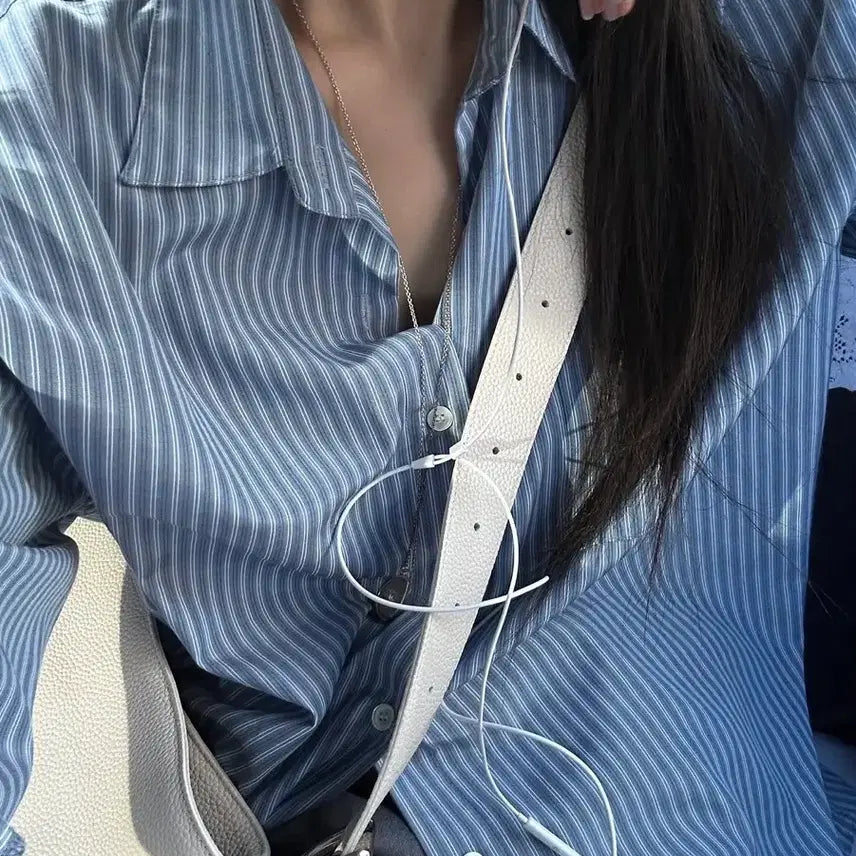 [BUNJANG] Archive J2U Barron Stripe Shirt (Classic Blue) / 아카이브제이투유 배런 스트라이프 셔츠 (classic blue)
