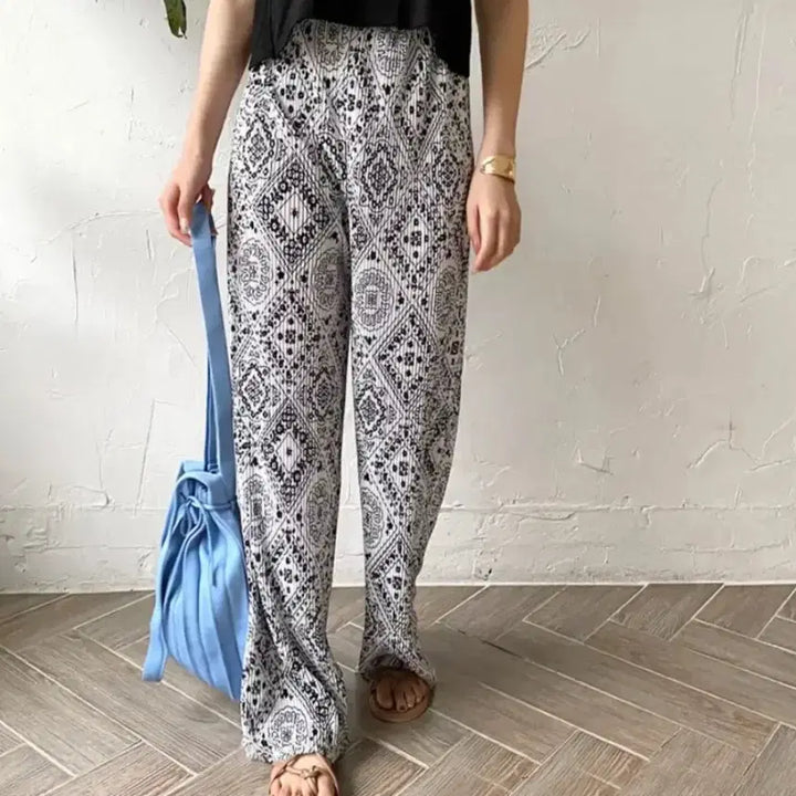 [BUNJANG] Paisley Pleated Pants Bandana / 페이즐리 플리츠바지 반다나