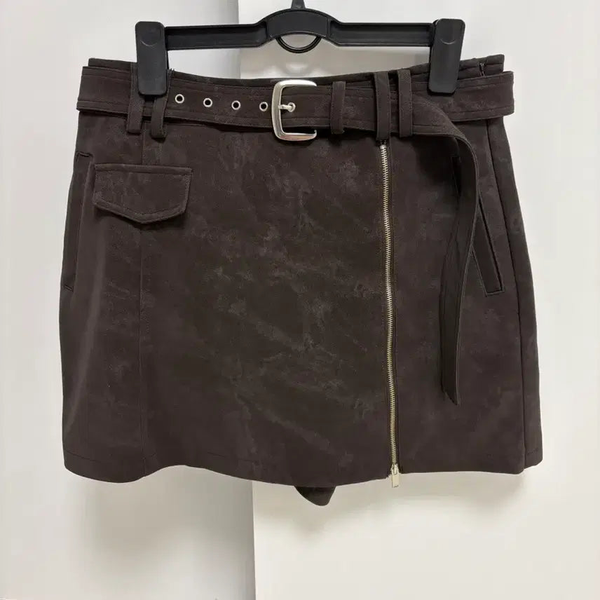 [BUNJANG] Egoist Faux Leather Skirt Pants (Brown, Size 66) / 에고이스크 페이크 레더 치마바지(브라운 색상, 66 사이즈)