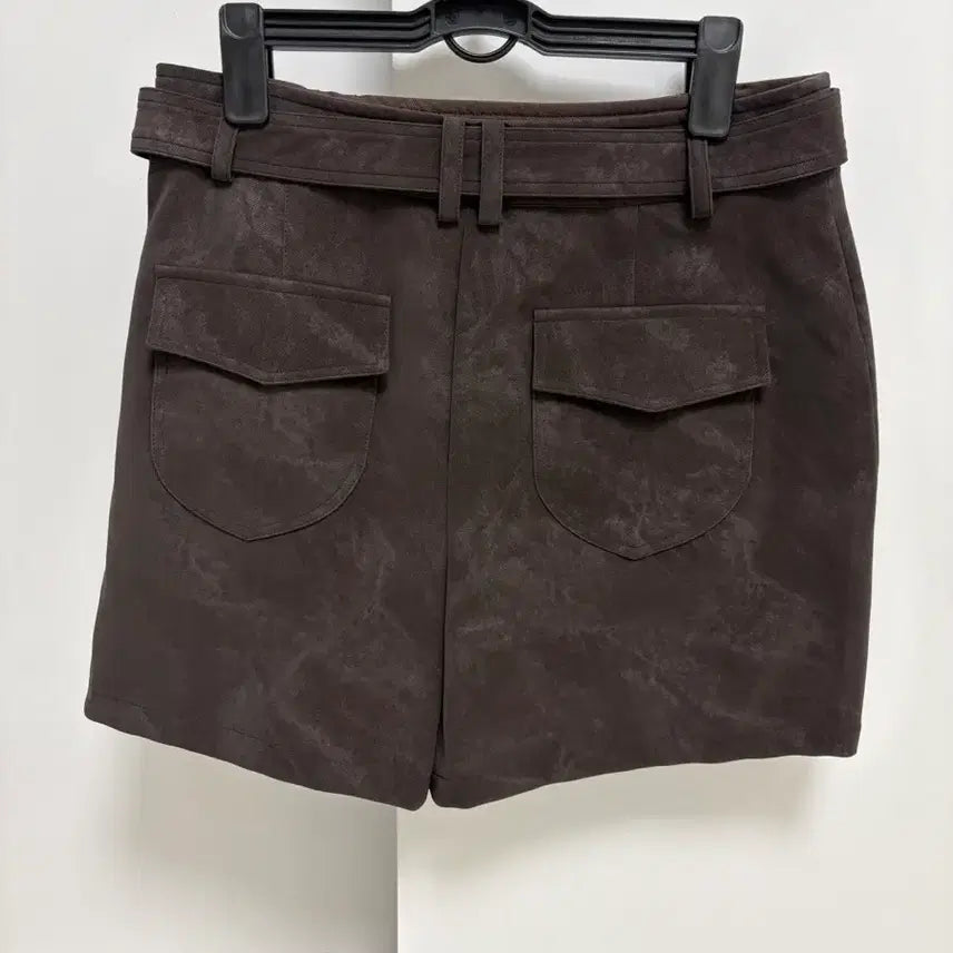[BUNJANG] Egoist Faux Leather Skirt Pants (Brown, Size 66) / 에고이스크 페이크 레더 치마바지(브라운 색상, 66 사이즈)