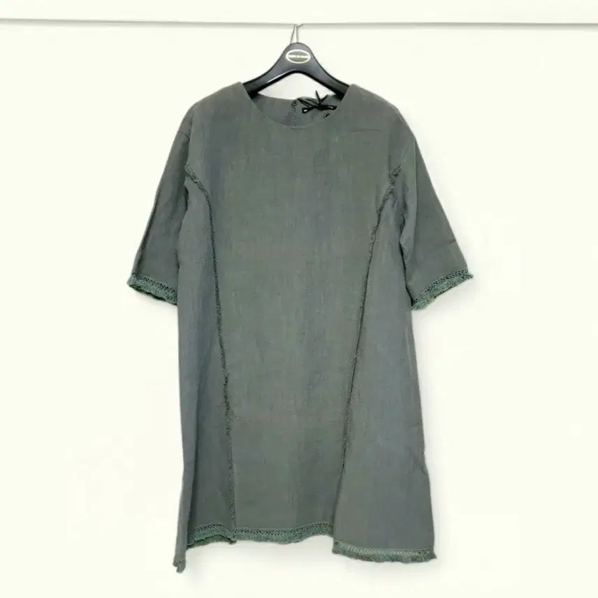 [BUNJANG] Linen One-Piece Dress / 새상품 55~66 린넨 원피스 반팔 정장 리넨 스커트 여자 여성 새제품