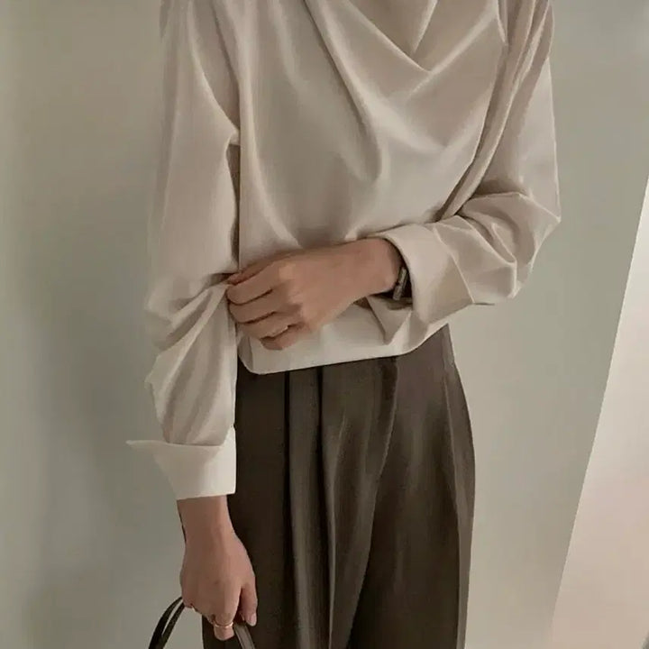 [BUNJANG] Unbranded Ruffle Blouse &amp; Long Slacks Set / 세트/ 셔링 블라우스+롱 슬랙스