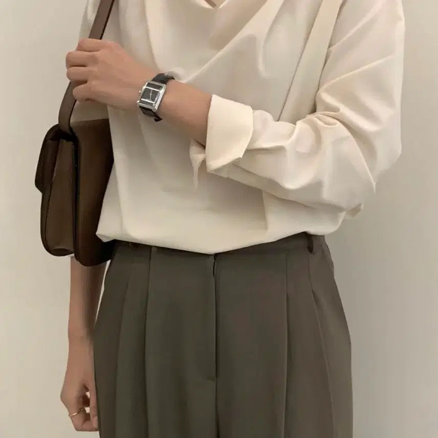[BUNJANG] Unbranded Ruffle Blouse &amp; Long Slacks Set / 세트/ 셔링 블라우스+롱 슬랙스