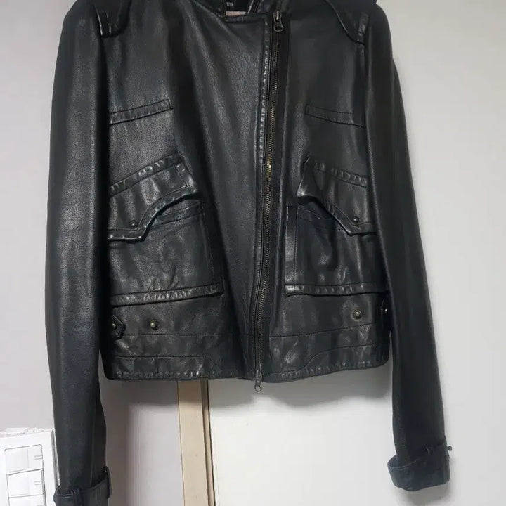 [BUNJANG] SYSTEM Lambskin Leather Jacket / SYSTEM 브랜드의 여성 가죽 자켓입니다겉감은 천연 가죽(양가죽)