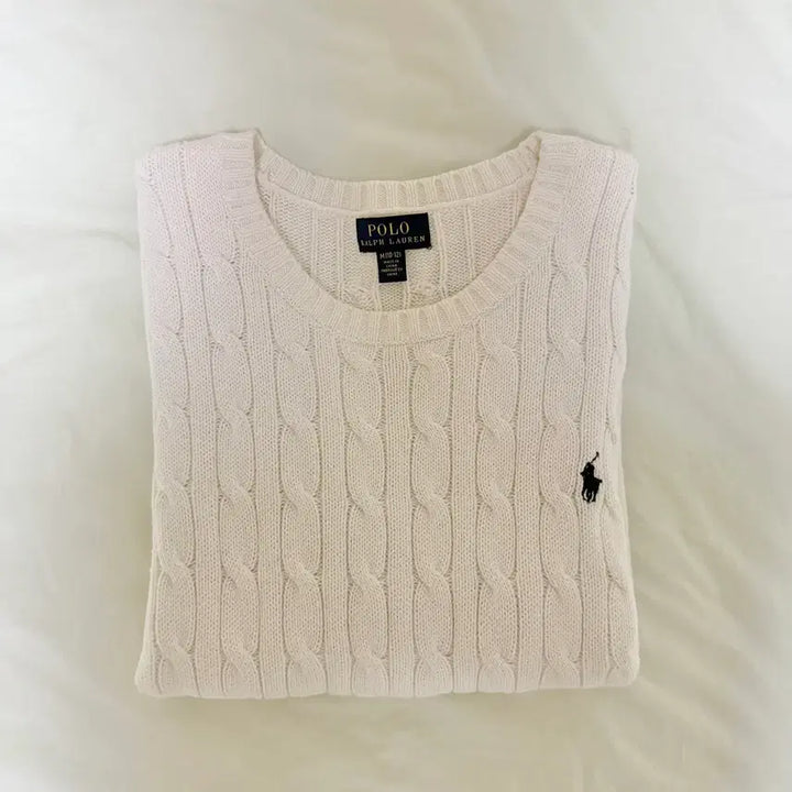[BUNJANG] Polo Ralph Lauren Cable Knit Boys Cream M / 폴로 꽈배기 니트 보이즈 아이보리 M사이즈
