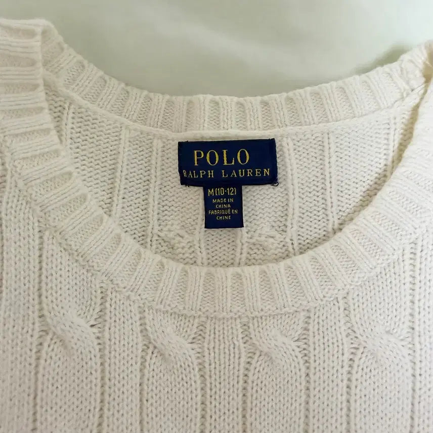 [BUNJANG] Polo Ralph Lauren Cable Knit Boys Cream M / 폴로 꽈배기 니트 보이즈 아이보리 M사이즈
