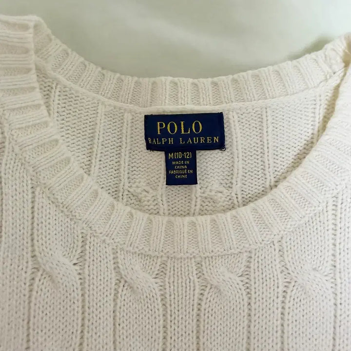 [BUNJANG] Polo Ralph Lauren Cable Knit Boys Cream M / 폴로 꽈배기 니트 보이즈 아이보리 M사이즈
