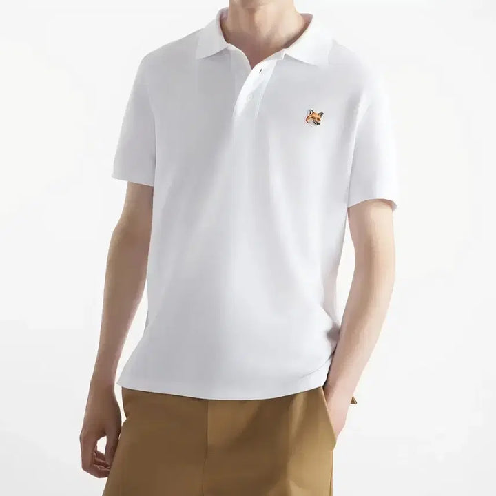 [BUNJANG] Maison Kitsune Yellow Fox PK Short Sleeve Polo Shirt White / 메종키츠네 옐로우폭스 PK 반팔 카라티 블랙/화이트 정품 새상품 S~XL