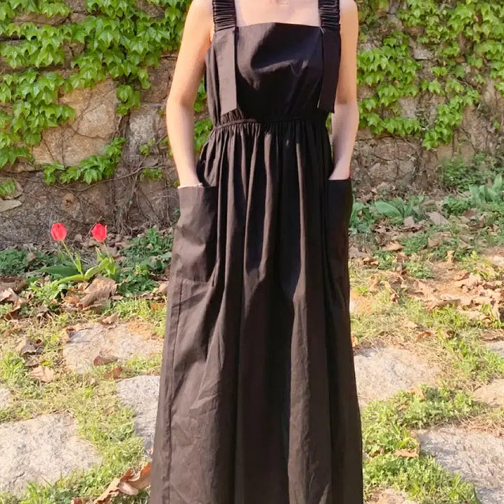 [BUNJANG] Black Sleeveless Long Dress / 롱원피스 나시원피스