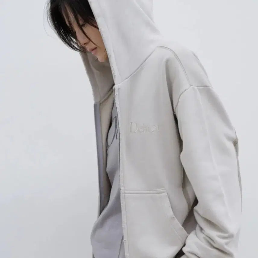 [BUNJANG] Dainit Beige Hooded Zip-up / 다이닛 후드집업 베이지