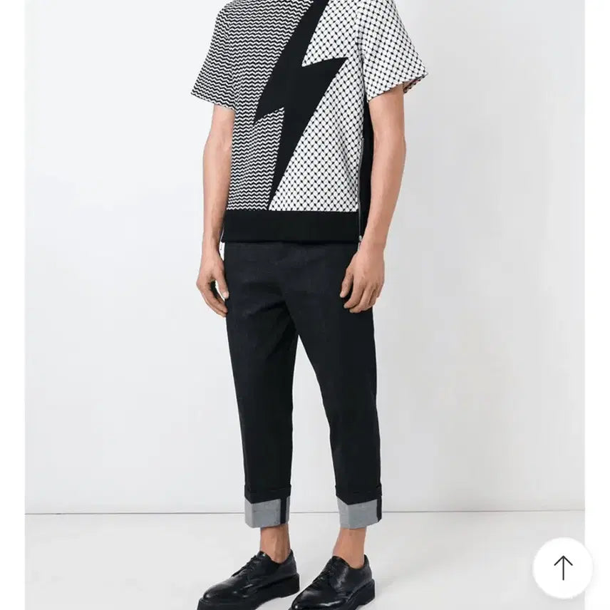 [BUNJANG] Neil Barrett Neoprene Geometric T-Shirt / 닐바렛 네오플렌 티셔츠 s, m