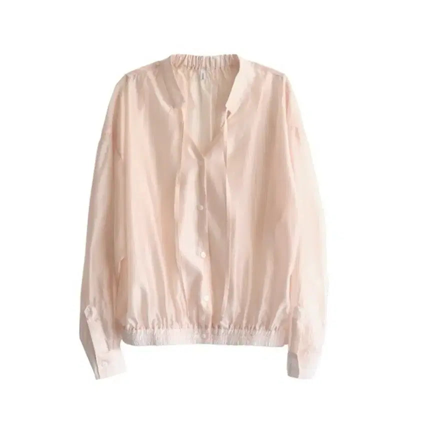 [BUNJANG] Reherteil Banding Two-Way Blouse Pink / 르헤르테일 밴딩 투웨이 블라우스 핑크