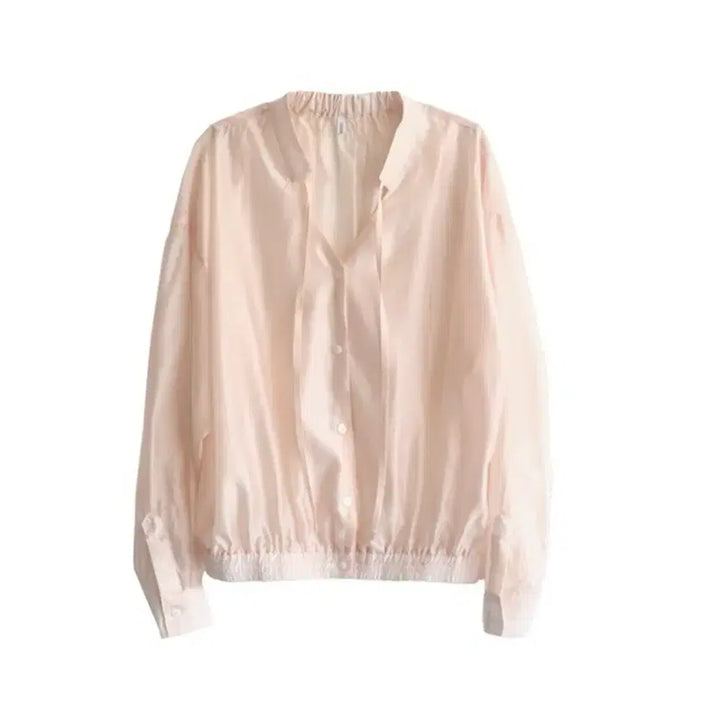 [BUNJANG] Reherteil Banding Two-Way Blouse Pink / 르헤르테일 밴딩 투웨이 블라우스 핑크