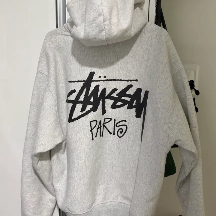 [BUNJANG] Stussy PARIS Hoodie Gray (M) / 스투시 PARIS 후드티 GRAY