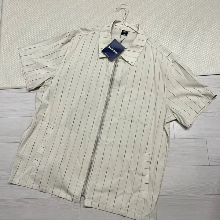 [BUNJANG] Bymono Zip-up Short Sleeve Shirt (3XL) / (땡처리)바이모노 집업 반팔셔츠(3XL)