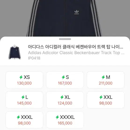 [SOLD OUT] 아디다스 베켄바우어 트랙탑 네이비 xl