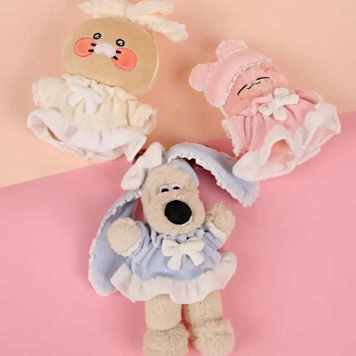 [SOLD OUT] 10cm 인형옷 블루 리본 원피스 + 레이스 헤어밴드 세트 원가이하 양도