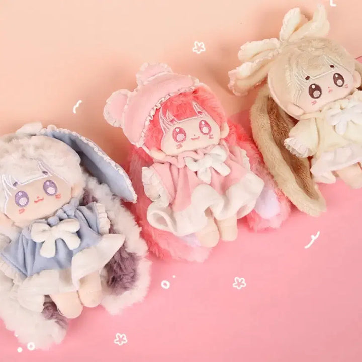 [SOLD OUT] 10cm 인형옷 블루 리본 원피스 + 레이스 헤어밴드 세트 원가이하 양도