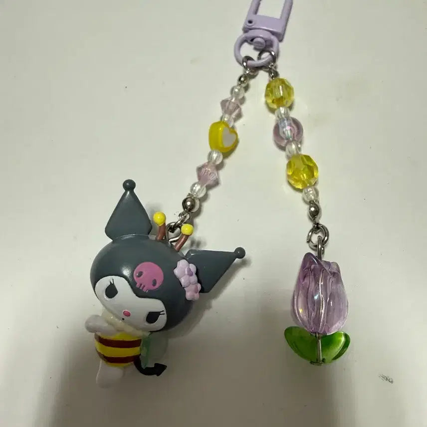 [BUNJANG] Kuromi Honeybee Charm / 쿠로미 꿀벌키링