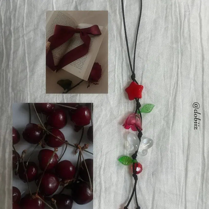 [BUNJANG] Cherry Blossom Butterfly Keychain / 체리꽃 나비 키링