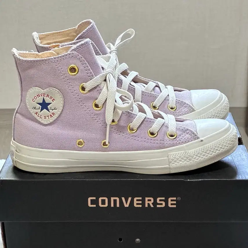 [BUNJANG] Converse Japan Exclusive Heart Patch Zipper High Lilac Sneakers / [일본한정] 컨버스 하이 라일락 230 하트패치 지퍼 (5SC304)