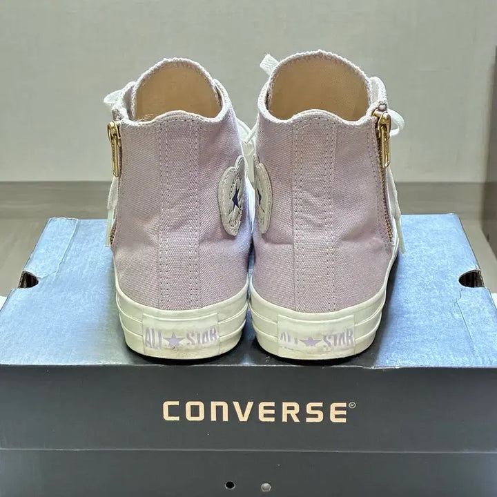 [BUNJANG] Converse Japan Exclusive Heart Patch Zipper High Lilac Sneakers / [일본한정] 컨버스 하이 라일락 230 하트패치 지퍼 (5SC304)