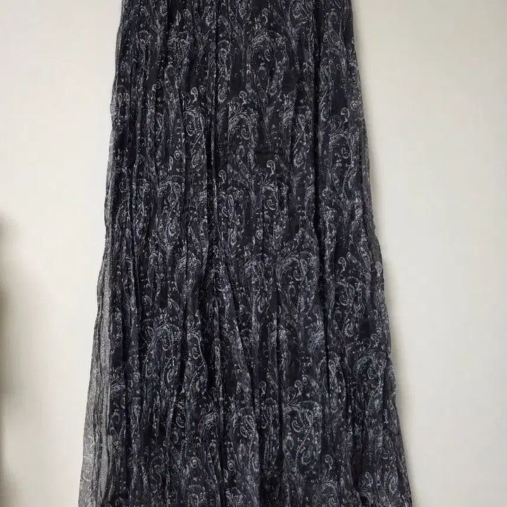 [BUNJANG] Paisley Chiffon Long Skirt / A급/24~26/블랙안감 페이즐리 쉬폰 롱 스커트