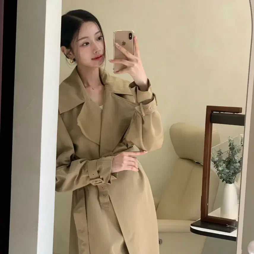 [BUNJANG] Light Me Beige Trench Coat / 라이트미 트렌치 빛나 코트