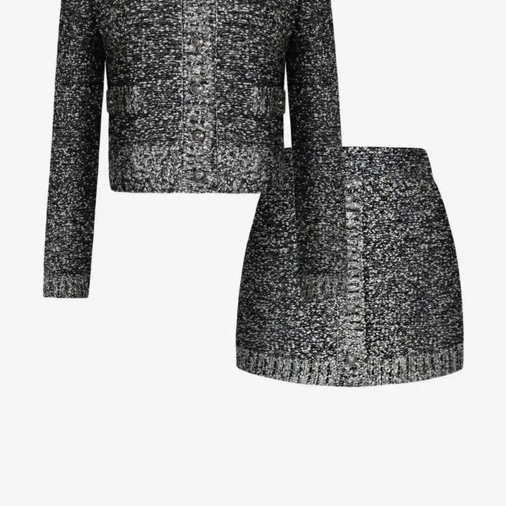[BUNJANG] The Loran Holiday Black Boucle Knit Set / 더로랑 홀리데이 블랙 부클 니트 셋