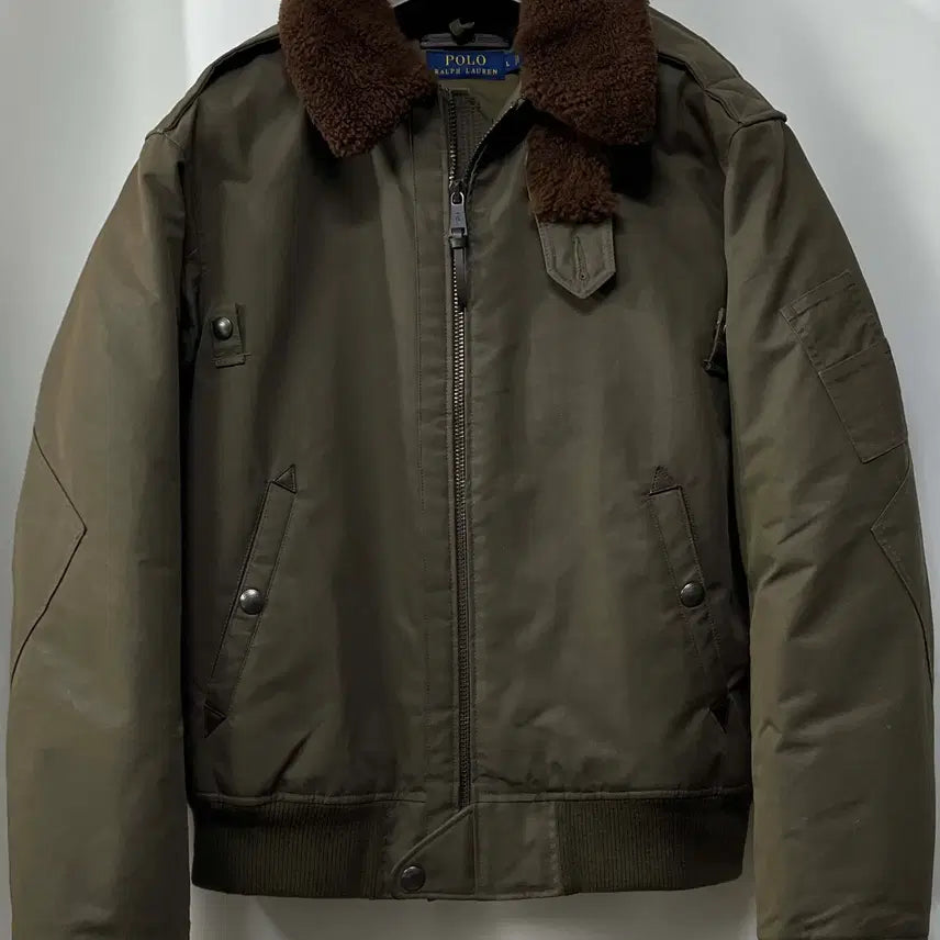 [BUNJANG] Polo Ralph Lauren B-15 Lambskin Shearling Waxed Down Flight Bomber Jacket / 폴로 랄프로렌 b-15 램스킨 시어링 왁스드 다운 플라이트 봄버자켓