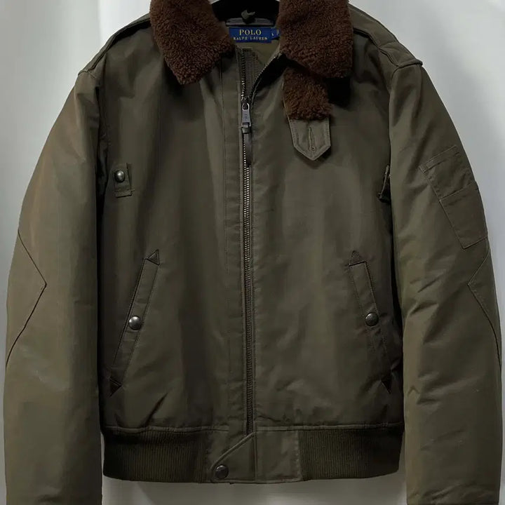 [BUNJANG] Polo Ralph Lauren B-15 Lambskin Shearling Waxed Down Flight Bomber Jacket / 폴로 랄프로렌 b-15 램스킨 시어링 왁스드 다운 플라이트 봄버자켓