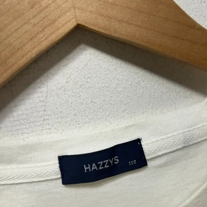 [BUNJANG] Hazzys White/Green Striped Short Sleeve T-shirt / 헤지스 흰색/녹색 스트라이프 반팔 티셔츠 110