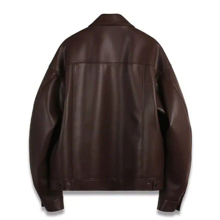 [BUNJANG] Dope Jason Vegan Leather Single Jacket (XL) Brown / 도프제이슨 비건레더 싱글 자켓 (XL) 브라운