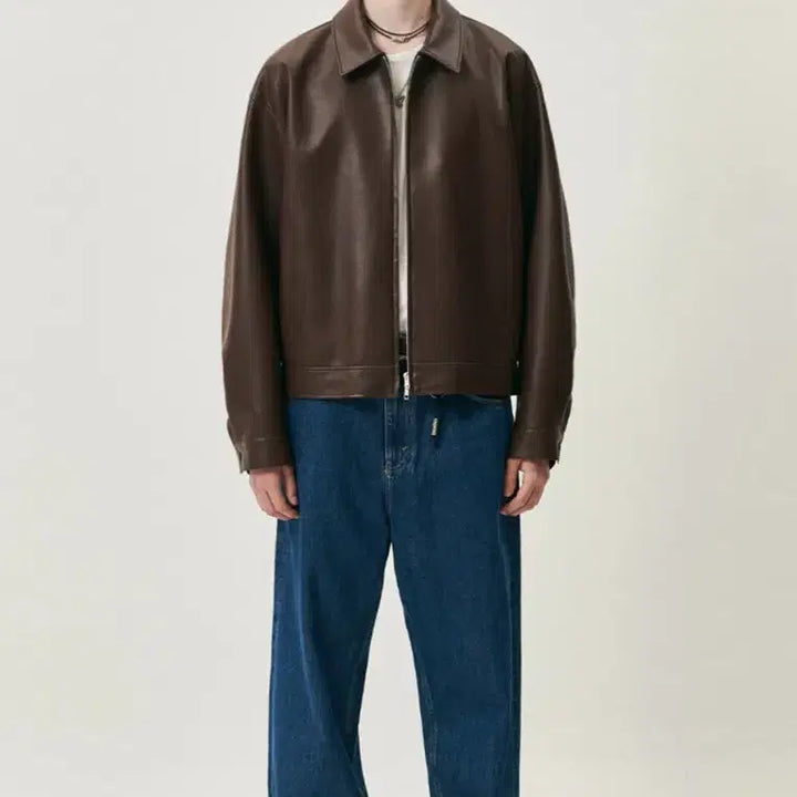 [BUNJANG] Dope Jason Vegan Leather Single Jacket (XL) Brown / 도프제이슨 비건레더 싱글 자켓 (XL) 브라운