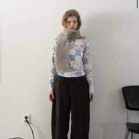 [BUNJANG] Smoothmood Patchwork Flower Long Sleeve T-shirt / 스무스무드 패치워크 플라워 긴팔 티셔츠