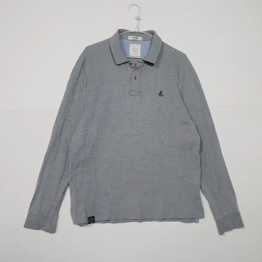 [BUNJANG] Beanpole Gray Long-Sleeve Polo Shirt / 빈폴 105 그레이 긴팔 폴로티셔츠ㅡ0140