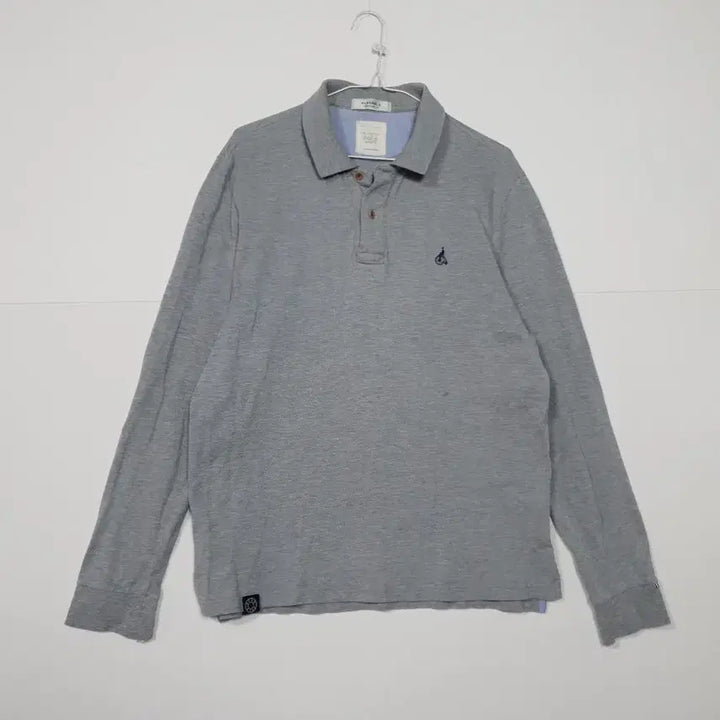 [BUNJANG] Beanpole Gray Long-Sleeve Polo Shirt / 빈폴 105 그레이 긴팔 폴로티셔츠ㅡ0140
