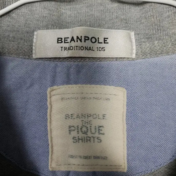 [BUNJANG] Beanpole Gray Long-Sleeve Polo Shirt / 빈폴 105 그레이 긴팔 폴로티셔츠ㅡ0140