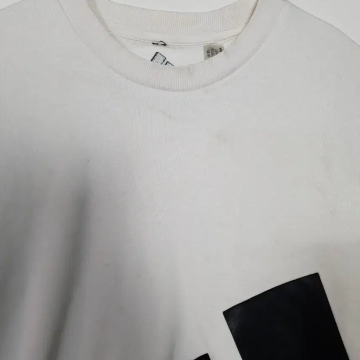 [BUNJANG] Adidas White Big Logo Sweatshirt / 아디다스 흰색 빅로고 맨투맨 티셔츠ㅡ0136