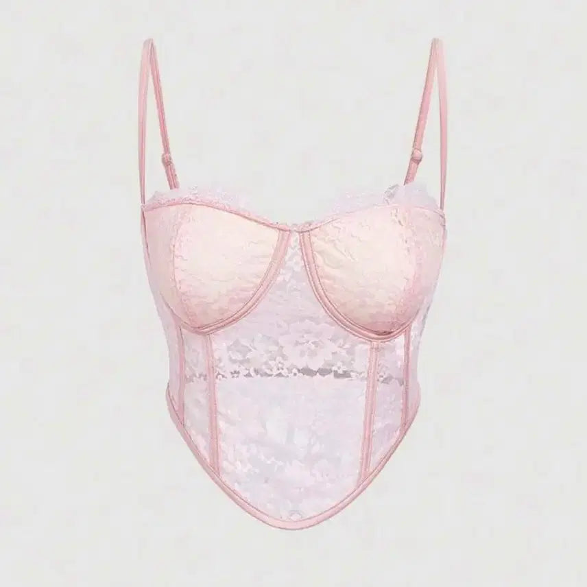 [BUNJANG] Pink Camisole Bralette Bustier / [새상품] 핑크 나시 브라탑 뷔스티에
