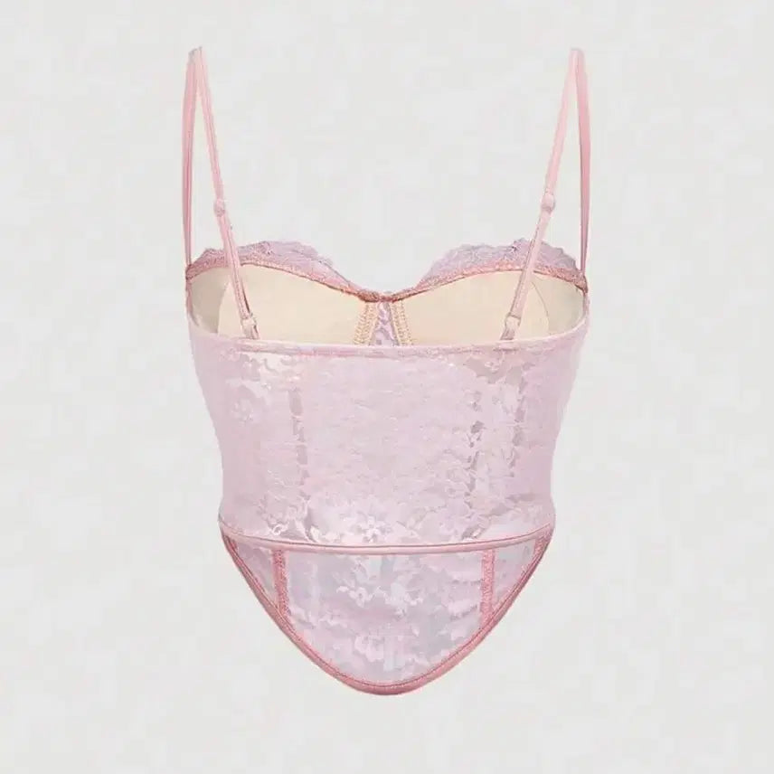 [BUNJANG] Pink Camisole Bralette Bustier / [새상품] 핑크 나시 브라탑 뷔스티에