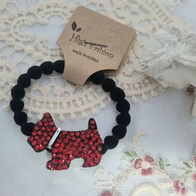 [BUNJANG] Dog Cubic Hair Tie (New) / 강아지 큐빅 머리끈(새상품)