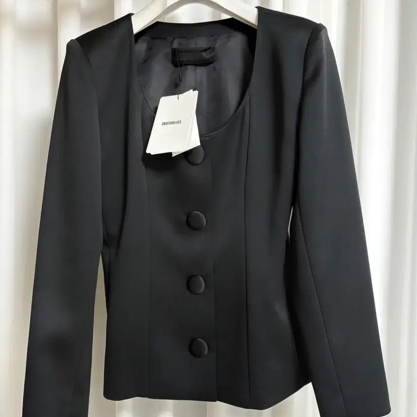 [SOLD OUT] 드래곤블루스 스쿱넥 새틴 자켓
