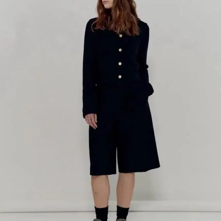 [BUNJANG] WEHOURS Cotton Blend Boucle Cardigan - Black / WEHOURS 코튼 블렌드 부클 가디건 - 블랙