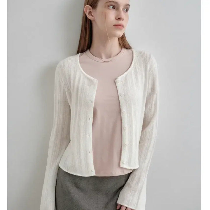 [BUNJANG] Mongdol Alpaca Ivory Cardigan / 몽돌 알파카 아이보리 가디건