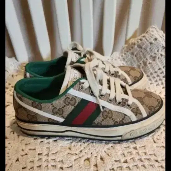 [BUNJANG] Gucci Tennis 1977 GG Canvas Beige Sneakers / 100%정품,최상급)구찌 테니스 1977 GG 캔버스 베이지 스니커즈
