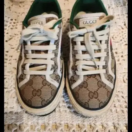 [BUNJANG] Gucci Tennis 1977 GG Canvas Beige Sneakers / 100%정품,최상급)구찌 테니스 1977 GG 캔버스 베이지 스니커즈