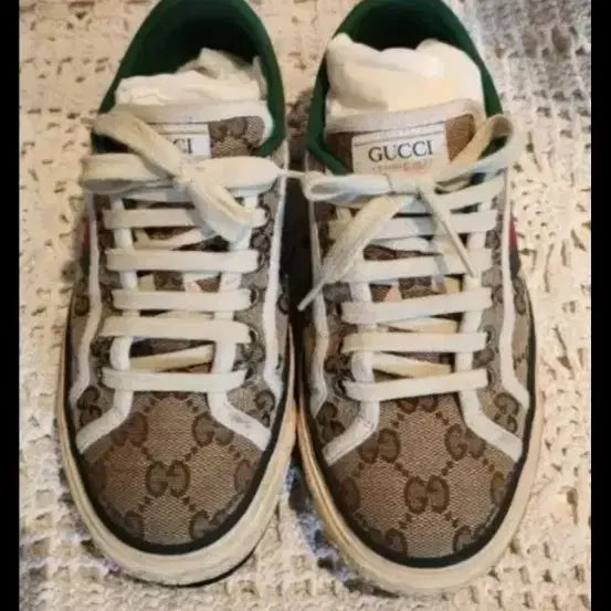 [BUNJANG] Gucci Tennis 1977 GG Canvas Beige Sneakers / 100%정품,최상급)구찌 테니스 1977 GG 캔버스 베이지 스니커즈