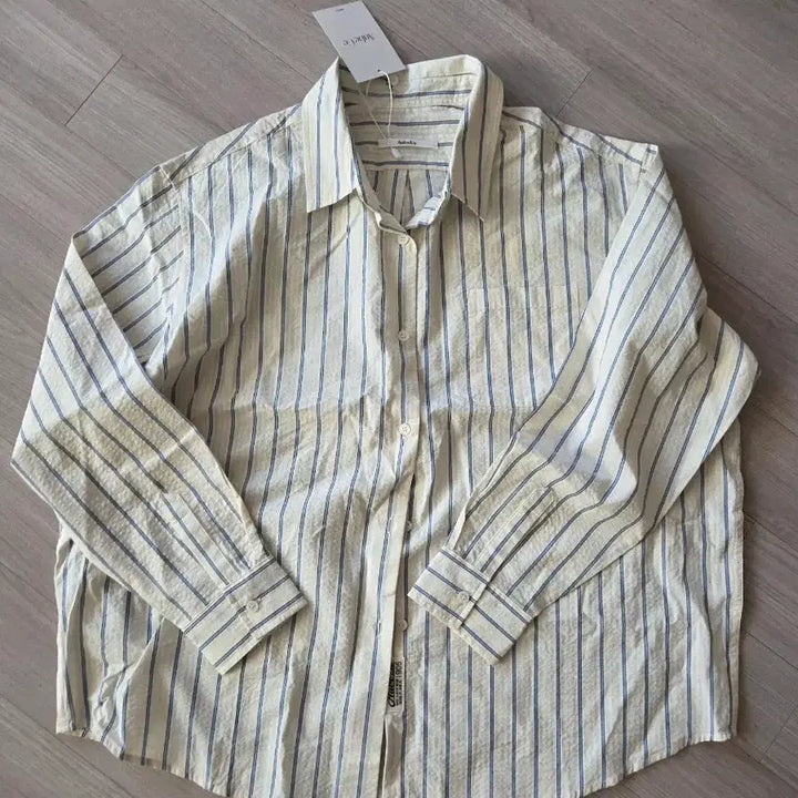 [BUNJANG] Aube Ue Striped Cotton Shirt / Aube Ue 스트라이프 셔츠